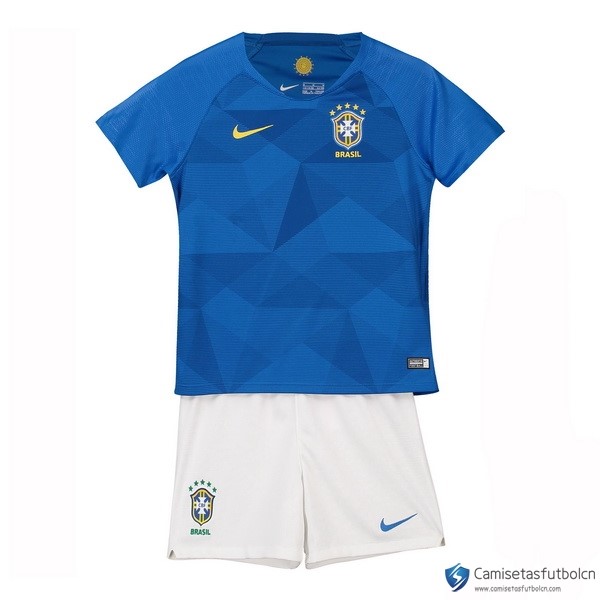 Camiseta Seleccion Brasil Niño Segunda equipos 2018 Azul